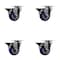Service Caster 3.5'' Blue Poly Wheel Swivel Top Plate Caster Set Posi Brake, 4PK SCC-20S3514-PPUB-BLUE-PLB-4 - alternate 1